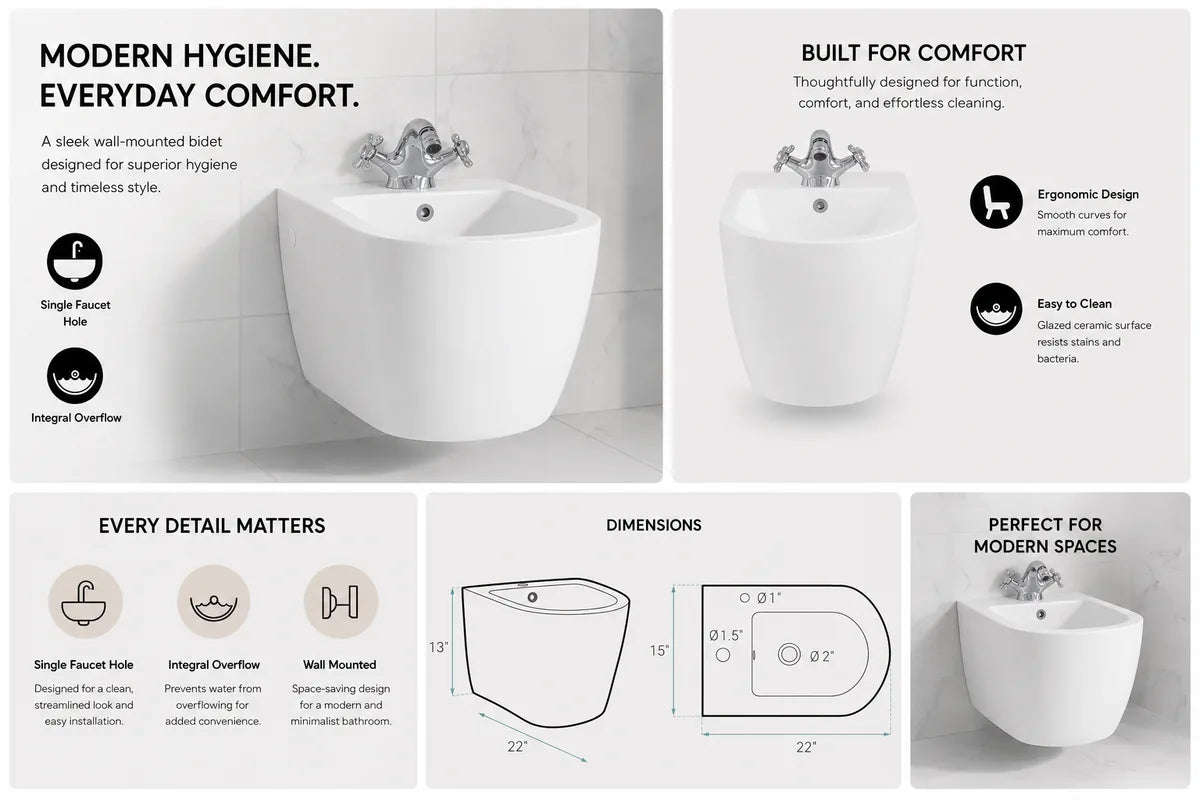 The FlowLux Stella – Matte Black Smart Toilet